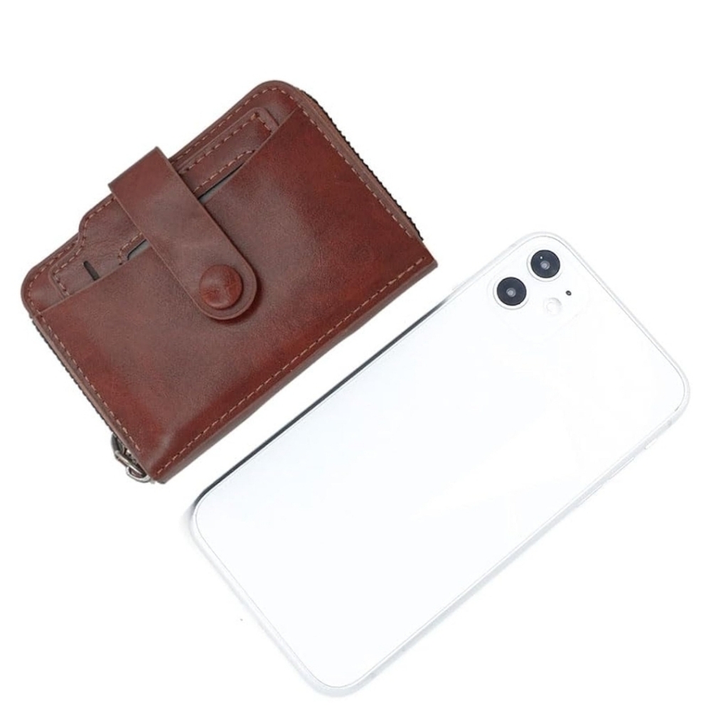Small Leather Wallet - Coffee - Picture 2 of 9